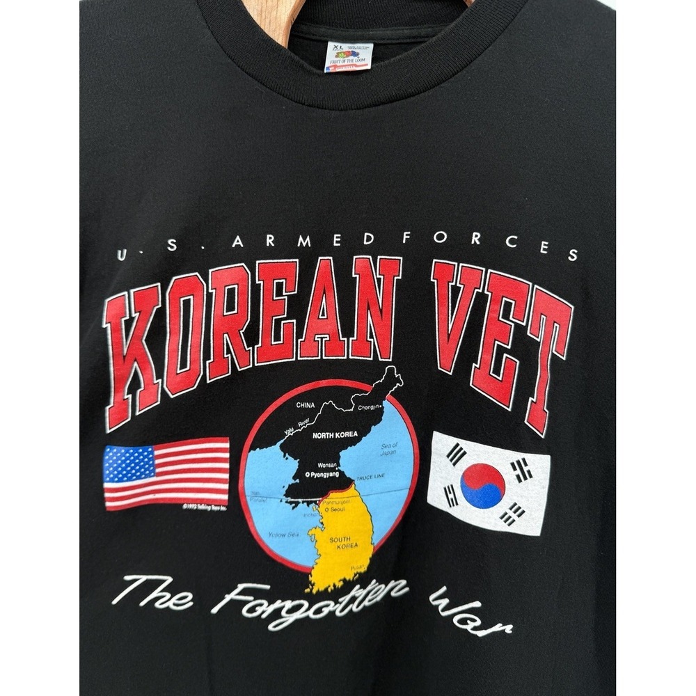 Vintage Korean War Veteran T Shirt XL USA Made Fruit of the Loom Military